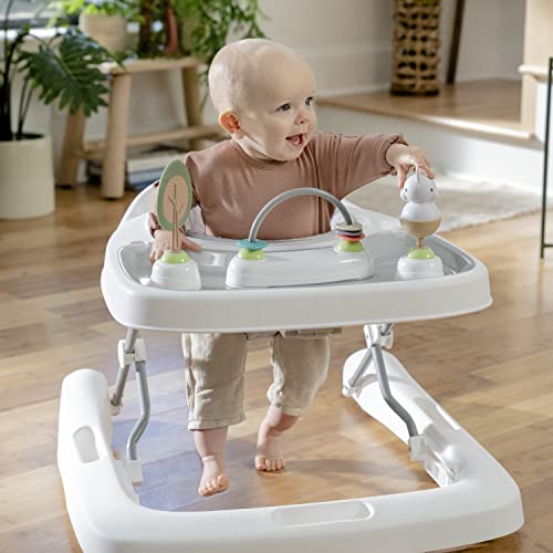 Step & Sprout 3-in-1 Foldable Baby Activity Walker (White-Grey)