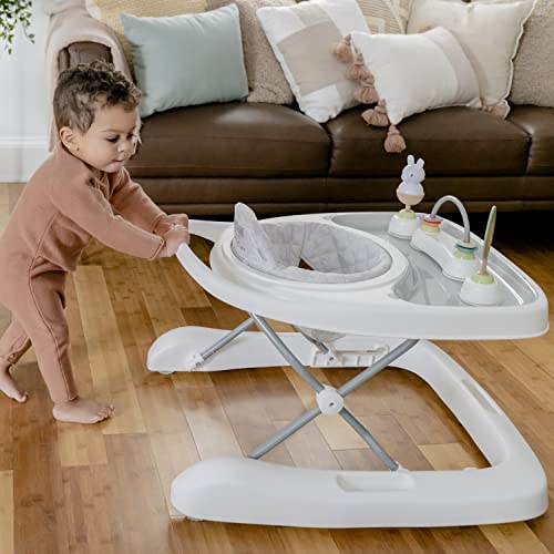 Step & Sprout 3-in-1 Foldable Baby Activity Walker (White-Grey)