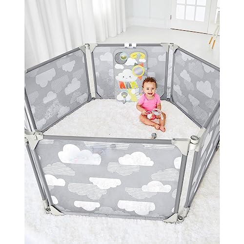 New Skip Hop Expandable Baby Gate, Playview Enclosure, Silver Lining Cloud